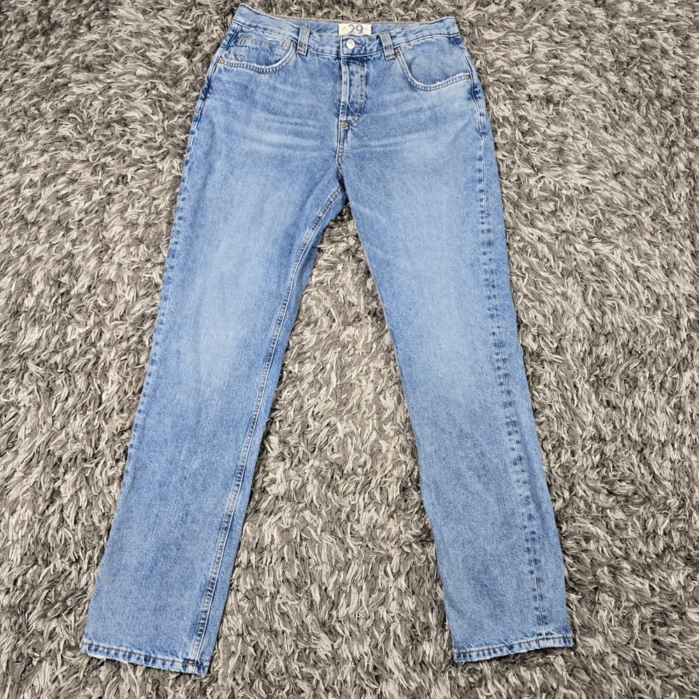 We The Free CRVY Siren Low Rise Straight Leg Jeans Blue Light Wash 29 Cotton